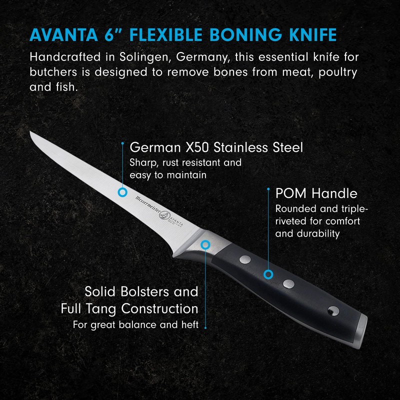 Messermeister Avanta Forged 6” Flexible Boning Knife - German X50