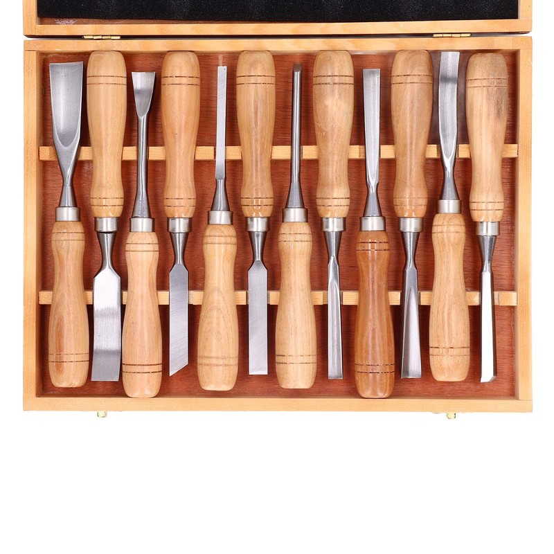 Cunyuer 12 PCS Wood Carving Tools, 60CRV Blade Wood Chisel