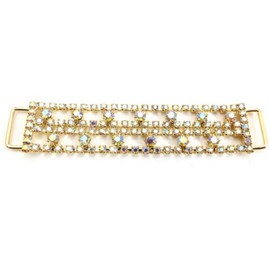 Mode Beads Rhinestone Connector Textile, 3.75-Inch, Crystal/AB Gold