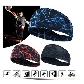 Men's High-Elasticity Sports Anti-Sweat Headband Brown 4ea