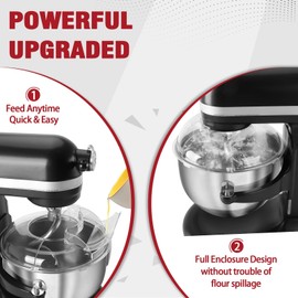 Pouring Shield for Kitchen aid Bowl Lift 6-7 Qt Stand Mixer Stainless Steel (Only) Pouring Shield for kitchenaid,Splatter Guard with Removable Pour Spout for Kitchen aid Accessories and Attachments