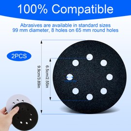 Pack of 2 Interface Pad 125 mm 8 Holes Made of Soft Foam for Rounds, Polishing Pads 125 mm, Soft Pad for Sanding Plates and Polishing Plates, Lightweight and Practical for Sandpaper