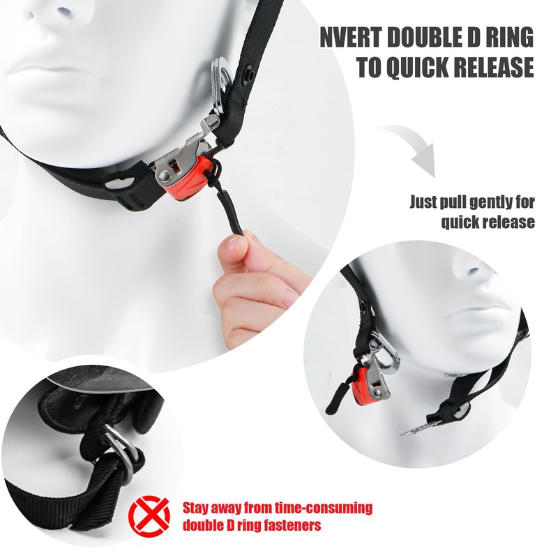 Helmet Quick Release Buckle Kit, Upgraded Motorcycle Helmet Strap Webbing