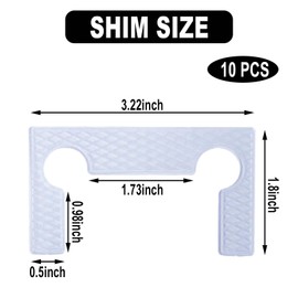 Shower Door Hinge Shims Non-Slip Rubber Glass Hinge Gasket 82 x 46mm Shims Replacement Kit for Bathroom Shower Glass Door (Light Blue, 10 Pcs)