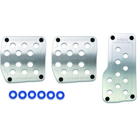 Carmate RP123 Car [Aluminum Alloy Pedal Set] RAZO Super Grip MT Axle Brake Clutch Cover Silver Hairline