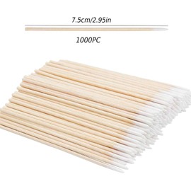 1000 Pcs Cotton Swabs Wood Sticks Cotton Tipped Applicator Cotton Swab Cotton Buds for Eyebrow Tattoo Beauty Make-up Color Nail Seam Dedicated Dirty Picking, Wood Handle Small Pointed Tip Head