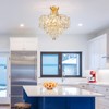 WUZUPS Crystal Chandelier Semi-Flushmount Ceiling Light Modern Lighting Fixture for