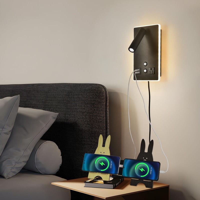 CNMYKYDS Dimmable Plug in Wall Sconce with Touch Switch,Headboard Bedside