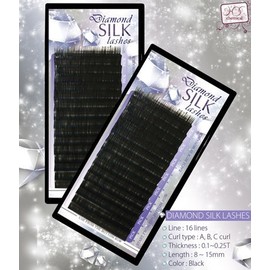 Diamond Silk C Curl Size .15mm x 15mm Eyelash Extensions