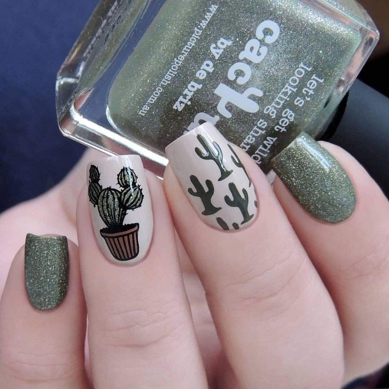 Whats Up Nails - Cactus Vinyl Stencils for Nail Art