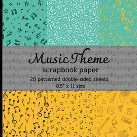 20 Music Themed Scrapbook Paper, Double Sided Sheets, Decorative Craft Paper Pad Supplies for Scrapbooking: 20 Sheets Music Pattern Paper 8.5 x 8.5 ... Paper Double-Sided Origami Paper Scrapbook