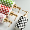 Queen-b Soap Dispenser, Checkered Pattern, Stylish, Cute, Bathroom, Manual, Liquid