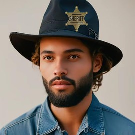 Mzztino Sheriff Badge Metal Police Badges Cowboy Decorations Party Western Police Cosplay Props Sheriff Pins for Adult (50)