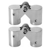 2Pcs Stainless Steel Folding Rotatable Connector Marine Boat Rail Tube