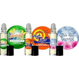 MOBETTER FRAGRANCE OILS Laundry Day Body Oil Perfume Set, Regain, High Tides, & Fresh April Laundry Body Oil