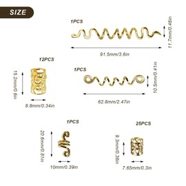 40 Pieces Dreadlocks Jewellery, AMONENZ Pirate Accessories Women, Gold Hair Rings, Dreadlocks Rings for Festivals, Parties, Balls, Weddings