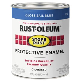Rust-Oleum 7724502 Stops Rust Brush On Paint, Quart, Gloss Sail Blue