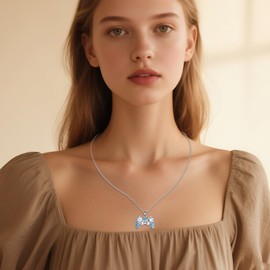 ZPMMPZ Game Controller Necklace Sterling Silver Joystick Pendant Gamer Jewelry Gifts for Women Men