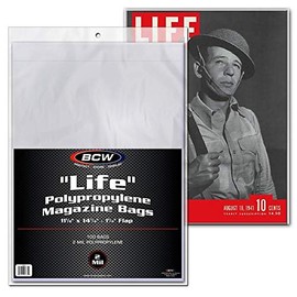 LIFE" Magazine Bags 100 bags  11-1/8" x 14-1/4" + 1-1/4
