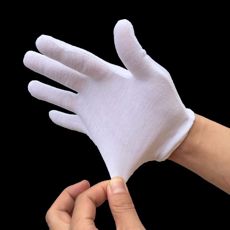 Lansonee 2 Pairs Adult White Cotton Gloves, for Formal Wear,