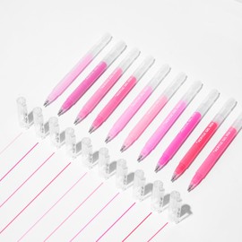 ROSYMENG 10 Colors Acrylic Gel Pens, 1.0mm Fine Tip Paint Markers for Canvas, Rock, Glass, Wood, Paper, DIY Craft Projects (PINK CAT)