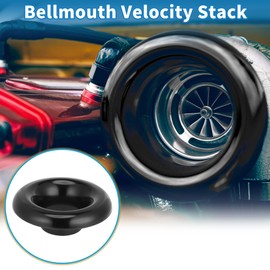 A ABSOPRO Velocity Stack Bellmouth Durable 2.87" ID 6.50" OD Turbo Engine Air Intake Aluminum Alloy Black