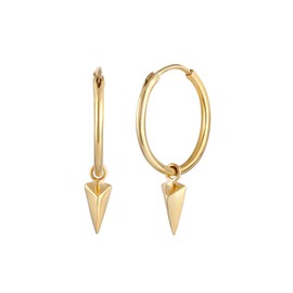 Elli Geo Hoop Earrings, Women's Triangle Earrings from 925 Sterling Silver, Gold-Plated, Sterling Silver, Gold