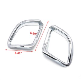 Xotic Tech Chrome Rear Bumper Reflector Fog Light Lamp Frame Bezel Molding Cover Trims Compatible with Toyota Highlander 2014-2019(NOT FIT Limited Version)