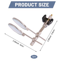 CHGCRAFT 2 pcs Jeweller's Eye Loupe Steampunk Lens Clip on Retro Handheld Magnifying Glass for Reading Senior Low Vision Map Inspection Handcraft Hobby, Clear, 0.39x 2.36x 2.56inch