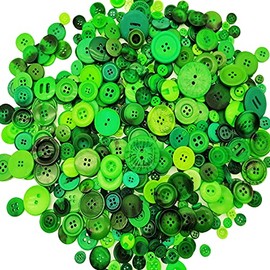 Alfykym 600-700Pcs Green Buttons for Crafts Bulk Green Craft Buttons Assorted Size for Sewing DIY Crafts Decoration