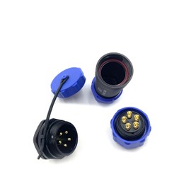 SP21 5 Pin Aviation Plug, IP68 Female Round Plug and Female Round Plug, Straight Industrial Plug with Nut Installation, Waterproof Welding Wiring Plug