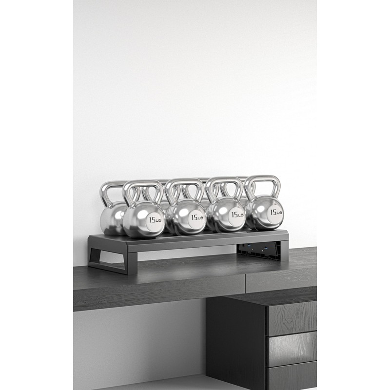 GECKOSTROLL 2-Tier Metal Computer monitor stand Laptop Desk Shelf &