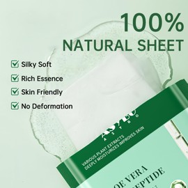 ASYBO Pack of 10 Collagen Face Mask, Aloe Vera Polypeptide Collagen Facial Masks Skincare, Moisturizing Facial Sheet Mask for Acne, After Sun, Claming, Anti-Aging and Anti-Wrinkle