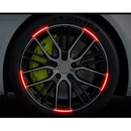 Reflective Tape 20Pcs Red Reflective Strip Stickers Wheel Hub Rim Tape Decal Car Accessories