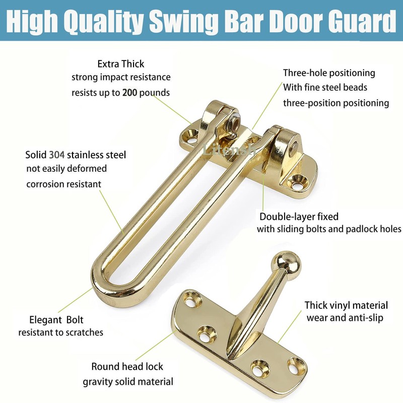 Litensh Door Chain Lock for Front Door, Swing Bar Door