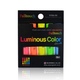 Hagoromo Luminous Chalk Set 5 Colors Non Toxic Dust Free Bright Chalkboard Art