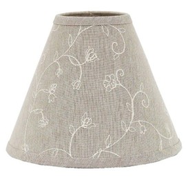 Candlewicking Taupe 12" Bulb Clip Fabric Lamp Shade by Raghu