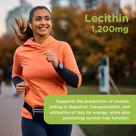 healthspan Healthspan Lecithin 1,200mg (2 Months' Supply) | Beneficial Effect on Fat Digestion & Liver Function | Non-GMO & Natural Soy Bean Source | High Strength Formulation