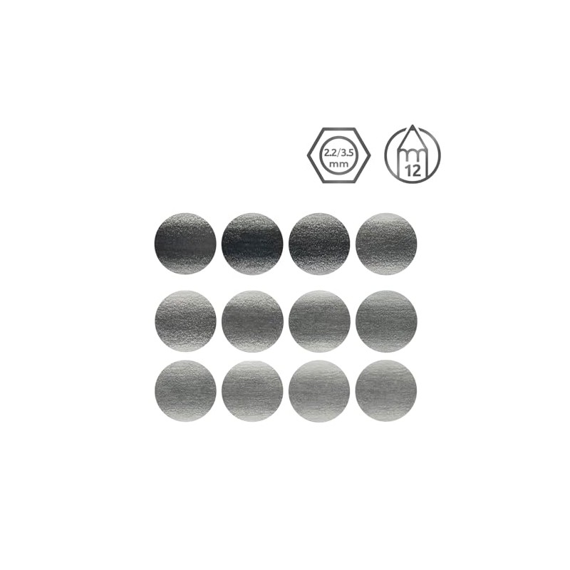Derwent - Lápices gráficos, 12 unidades, Gris, Mediano