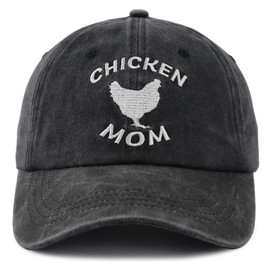 Chicken Mom Hat, Chicken Lover Gifts for Women, Mama Hen Baseball Cap, Mothers Thanksgiving Christmas Birthday Gifts for Farmer Wife Grandma Gigi Mimi Black