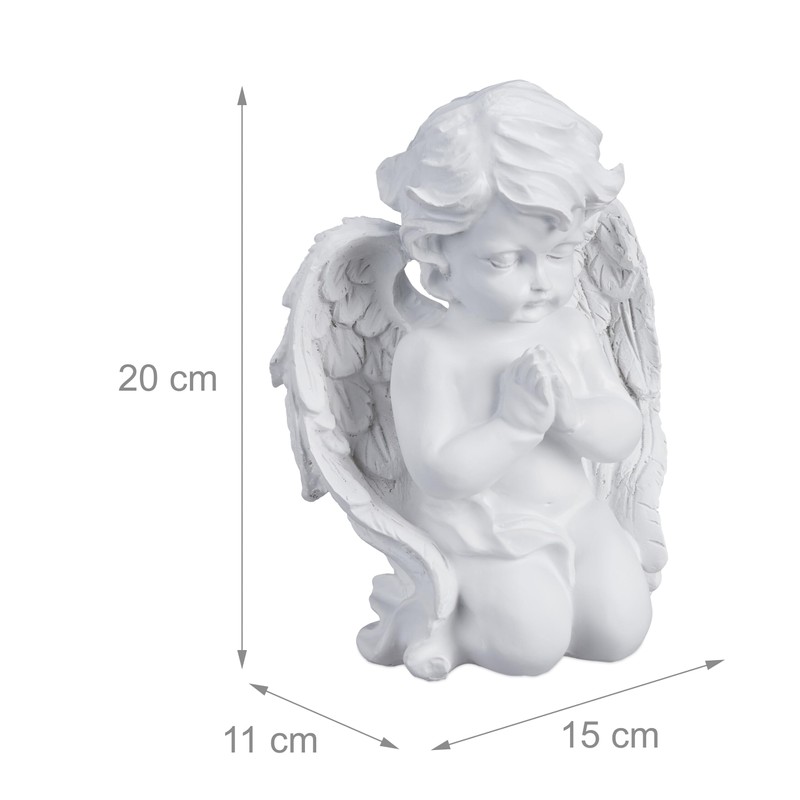 Relaxdays Praying Grave Angel, Artificial Stone, Weather, Frost & UV