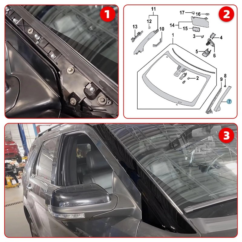 Unbranded 4Pcs Left & Right Side Windshield A Pillar Molding