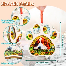 Basset Hound Gifts Dog Christmas Suncatcher Ornament - Beautiful Holiday Decoration for Dog Lovers - Xmas 2-Layer Wood & Acrylic Tree Ornament - Home Decor for Pet Owners