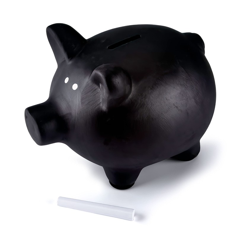 Ceramic Piggy Bank for Writing on with Chalk - Chalkboard