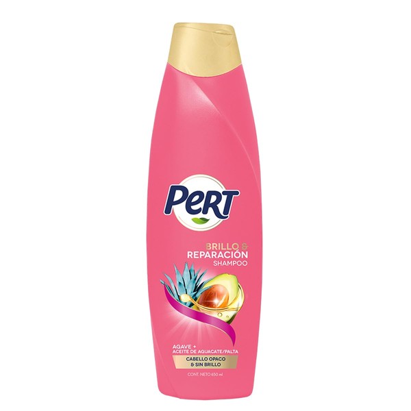 PERT, Shampoo Agave y Aguacate, cabello naturalmente hermoso de la raíz a las puntas | Aporta Luminosidad y brillo, 650 ml