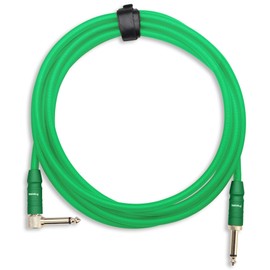 Pronomic Trendline INST-A-3NG Professional Guitar / Instrument Cable / 6.3 mm Jack / 24 Carat Gold-Plated / Flexible and Robust Outer Jacket / 3 m / Green