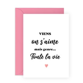 Central 23 Carte d'anniversary douce pour femme - VIENS ON Š'AIME - Carte de Saint Valentin pour homme - Pour mariage - Carte d'amour - Livré with autocollants - Par