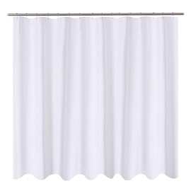 N&Y HOME Fabric Shower Curtain Liner 96 x 78 inch XL Size, Hotel Quality, Washable, Water Repellent, White Bathroom Curtains with Grommets, 96x78