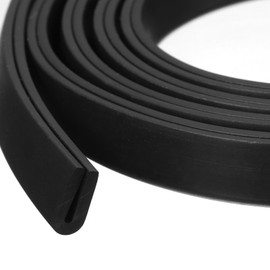 uxcell U Channel Edge Trim, 3.3ft Length Rubber Guard Seal Strip Edge Protector Round Type Fit for 0.5-1mm Edge, (5/32" W x 23/64" H) Black