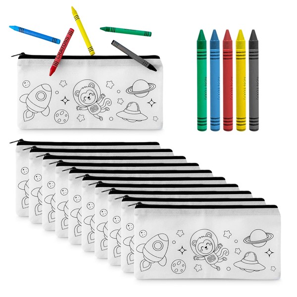 Children's Painting Sets | Set of 25 Children's Suitcases + 25 Kits of 5 Colouring Pencils | Birthday Gifts for School Children | Educational Material for Childhood Schools (25)